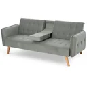 Schlafsofa, Klappsofa, 3-Sitzer Stoffsofa, Chaiselongue, Bettsofa, Sofa mit Schlaffunktion, Sofagarnitur, Verstellbarer