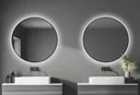 Dekorativer Wandspiegel "Black OROS" - Light mit indirekter LED Beleuchtung Ø 120 cm