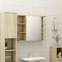 Badspiegelschrank 80x20,5x64 cm Spanplatte Sonoma Eiche