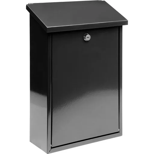 "Briefkasten mit 2 Tasten - schwarz glänzend - 400x250x100 mm image"