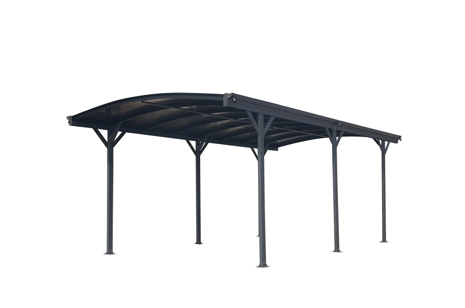 Aluminium-Rundbogen-Carport anthrazit