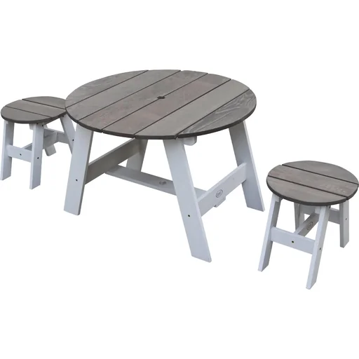 "3-teiliges Picknick-Set Rund Grau/weiß image"