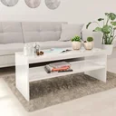 Couchtisch 100x40x40 cm Hochglanz weiß Spanplatte