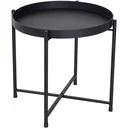 Beistelltisch Couchtisch Kaffeetisch Tablett Metall Schwarz Ø55 x H50 cm