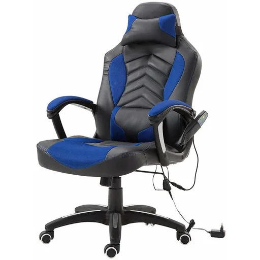 "Bürostuhl Ergonomisch Massagesessel Gamingstuhl Blau image"