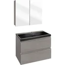 Concept Badezimmermöbel met Spiegelschrank 60cm - gris/schwartz