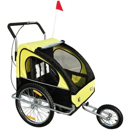 2 in1 Kinderfahrradanhänger Fahrradanhänger Kinder Radanhänger mit Fahne/ Jogger