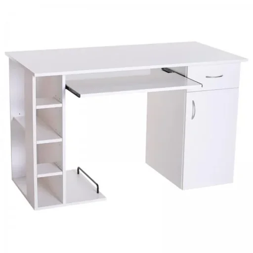 "Computertisch Schreibtisch Bürotisch mit Schrank PC Tisch Holzfurnier image"