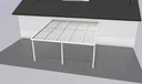 Terrassendach Premium, weiß, 5100 x 5060 mm - Polycarbonat Stegplatten 16 mm, opal