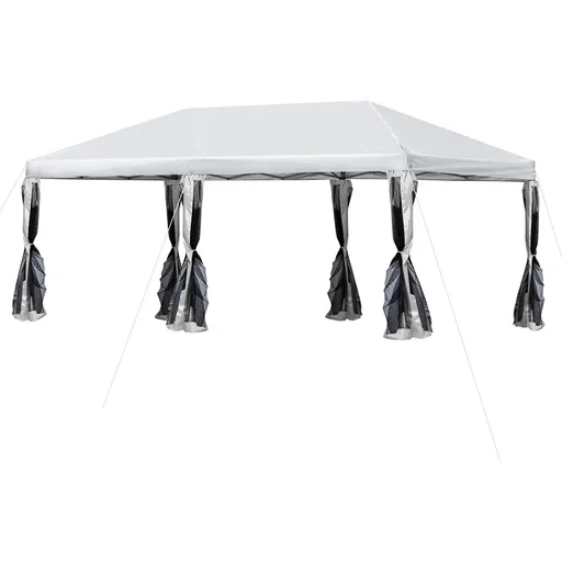 "Pop-Up-Pavillon zusammenfaltbar cremeweiß image"