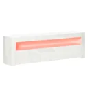 Fernsehtisch Fernsehschrank TV-Board TV-Schrank Unterschrank mit LED und Schublade MDF Spanplatte Weiß 160 x 35 x 50 cm