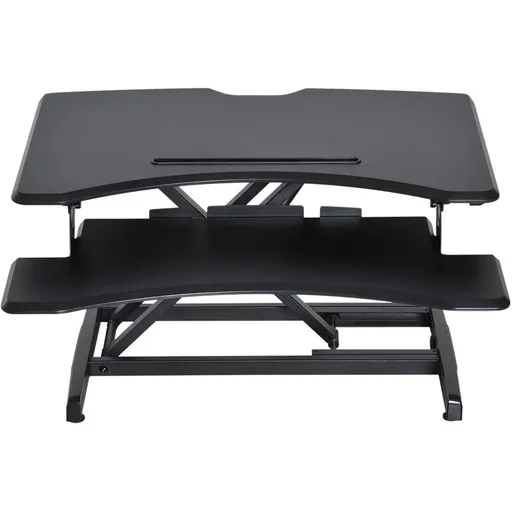 "Höhenverstellbar Sitz-Steh-Schreibtisch Stehschreibtisch Schwarz L76 x B68 x H(12,5-42) cm image"