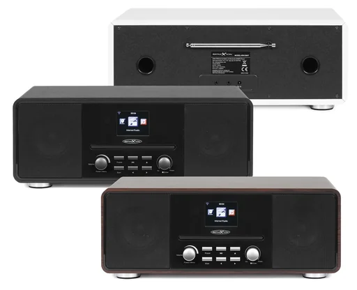 "Design Internet/DAB+/UKW-Radio mit Bluetooth, CD, AuxIn, Encoding, holzfarben, HRA19INT/WD image"