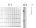 Doppelstabmattenzaun Komplettset, feuerverzinkt, Höhe 100 cm, Länge 28 m