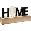 NL Lampe mit HOME Text - 34 cm - Holz