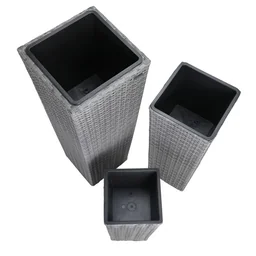 Blumentöpfe - 3 Stück - Polyrattan