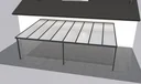 Terrassendach Premium, anthrazit, 8125 x 5060 mm - Polycarbonat Stegplatten 16 mm, weiß gestreift