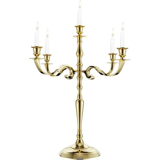 "Kerzenhalter gold glänzendes Aluminium 40cm 5-armiger Kandelaber image"