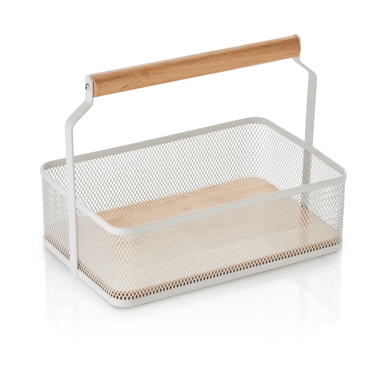 Brotkorb, Aufbewahrungskorb - mit Tragegriff, 23,5 x 15,6 x 7,5 cm, Farbe: weiss