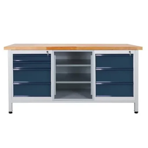"Werkbank / Werktisch 7 Schubladen, 2 Fachböden, L1700xB600xH840mm image"
