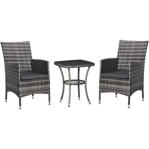 3-tlg. Garten-Set mit Beistelltisch