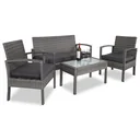 Polyrattan Loungeset 7-teilig - Grau / Anthrazit