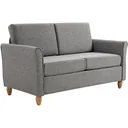 Doppelsofa 2-Sitzer-Sofa abnehmbar mit Kissen 200 kg-Belastbarkeit Leinen Schaumstoff Hellgrau 141 x 65 x 78 cm
