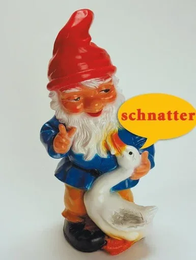 "Zwerg mit Gans - mit Bewegungsmelder, schnatternd, 32 cm image"