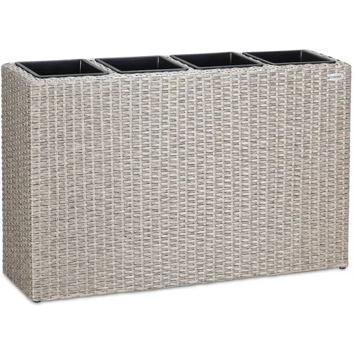 "Polyrattan Pflanzgefäß creme 95x27x60cm image"