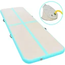 Gymnastikmatte mit Pumpe aufblasbar 300x100x10 cm PVC grün