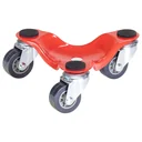 Transporthilfe MM 1193, 16 x 16 x 6 mm, softe Rollen Ø 35 mm, Stahl beschichtet, rot, Tragkraft 60 kg