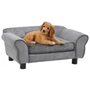 Hundebank 72x45x30 cm Plüsch grau