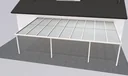 Terrassendach Premium, weiß, 9135 x 5060 mm - Polycarbonat Stegplatten 16 mm, weiß gestreift