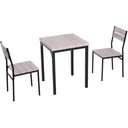 3-teilige Essgruppe Sitzgruppe Esstisch Set Holztisch mit 1 Tisch + 2 Stühlen
