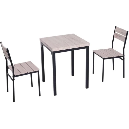 "3-teilige Essgruppe Sitzgruppe Esstisch Set Holztisch mit 1 Tisch + 2 Stühlen image"