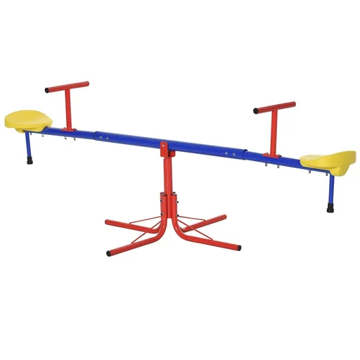 "Kinder Gartenwippe 360° drehbare Wippe Karussellwippe für 3-8 Jahre Metall Mehrfarbig 182 x 77 x 63 cm image"