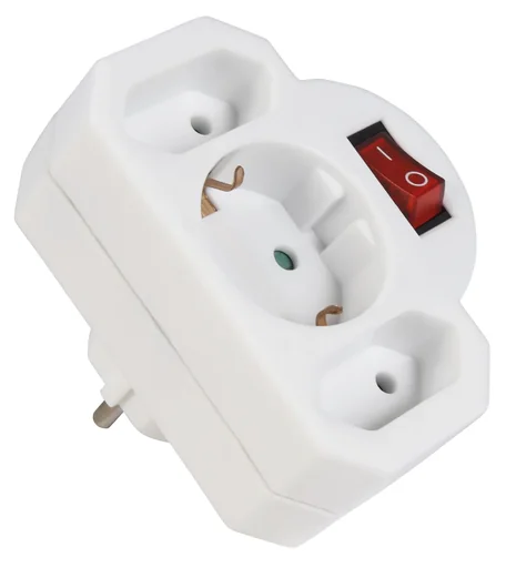 "Steckdosenadapter 1x Schutzkontakt, 2x Euro image"