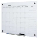 Kalendertafel Glasplatte mit 4 Glasclip Marker Radiergummi Aluminium-Stifthalter Magnettafel für Monatsplanungen magneti