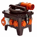 Baustellenstromverteiler M3 Anschluss CEE 400V, 32A, 4 Steckdosen 230V, 1+1 CEE-Steckdosen 400V