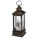 Weihnachten Schneelaterne mit Santa Musik Licht Schnee, Glaskugellaterne, 6h Timer, Metall 10,4 x 10,4 x 27,5 cm