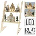 Dekorative Leiter LED - mit Häusern - 20 x 18 x 31cm