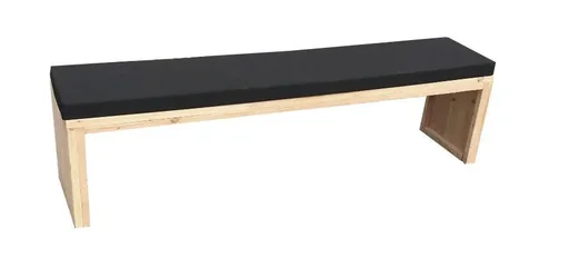 "Gartenbank Douglas Holz 150 cm inkl. Wasser- und schmutzabweisendem Kissen schwarz image"
