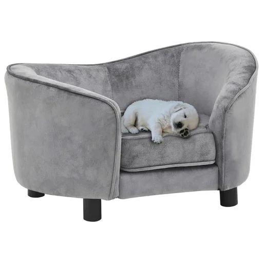 "Hundebank 69 x 49 x 40 cm Plüsch grau image"