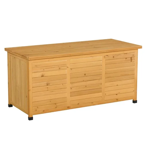 "Gartenschrank Gerätehaus Gerätescharank wasserbeständig Tannenholz dauerhaft große Raum 127 x 56 x 60 cm Gelb image"