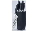 Messerblock "Conic", inklusive 5 Küchenmesser, Silber/Schwarz, 6-teilig