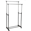 Storage Solutions Premium Doppel-Kleiderständer - mobil - höhenverstellbar - Edelstahl