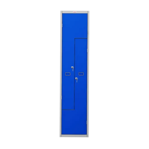 "Schließfach-Spind Z PLZ-Serie - 2 Türen mit Schlüsselschlössern, grau-blau image"