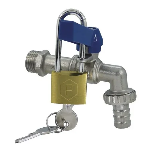 Kugelauslaufventil mit Vorhängeschloß