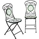 Mosaikstuhl FLORA 2er Set mit Metallgestell