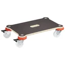 Transporthilfe MM 1360 , 52 x 32 x 12,5 cm, harte Rollen Ø 75 mm, Gleitlager, 2 Bremsen, Platte FSC®, Tragkraft 200 kg